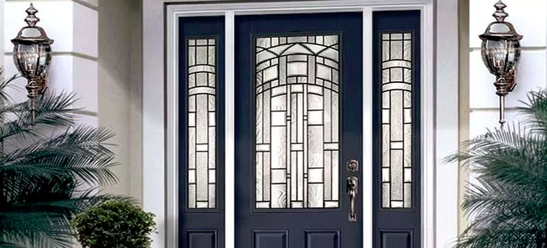 Stained Glass Door Panels in Saint-Boniface, Quebec